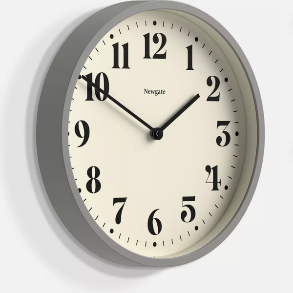 Number Four Clock Posh Grey