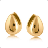 Big Metal Artemis Organic Shape Click Earrings - Gold
