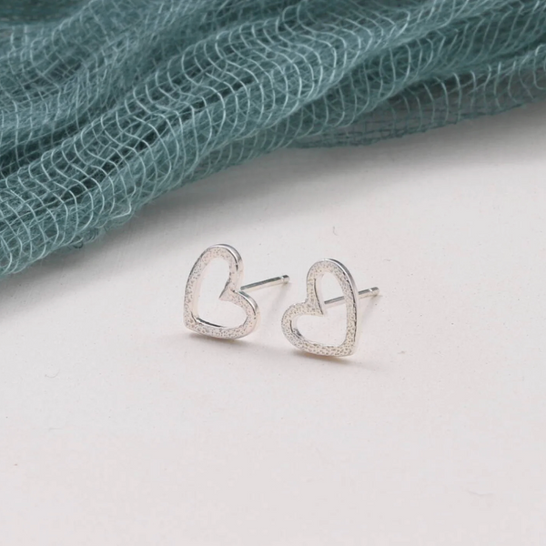Attic Creations 'All You Need Is Love' Heart Sterling Silver Earrings