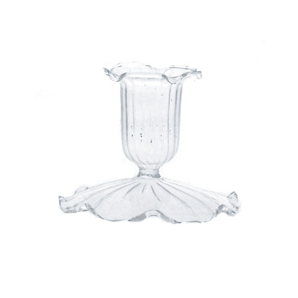 Clear Glass Short Candle Holder
