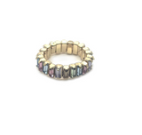 Isles & Stars Colourful Square Resin Stones Stretch Rings