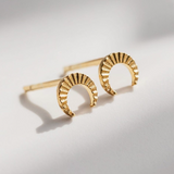 One & Eight Gold Crescent Studs