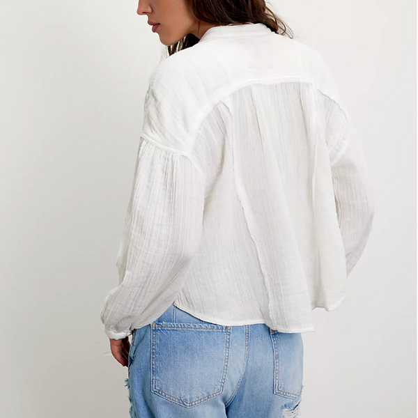 Free People Valley Double Cloth Shirt - Clean Ivory