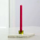 Glass Candleholder - Lime Green