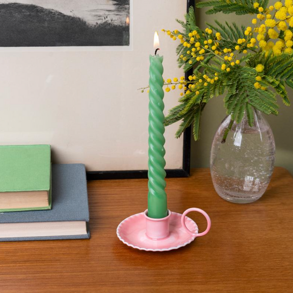 Enamel Chamberstick Candle Holder