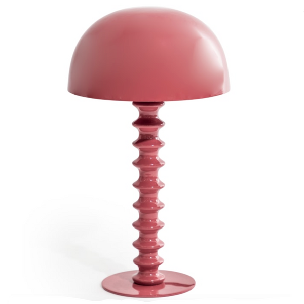 Terracotta Pink Large Ribbed Table Lamp