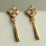 Silk Purse, Sow's Ear Edwardian Gold Drop Stud Earrings