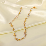 Daisy Necklace In White & Gold