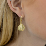 Etched Disc Drop Earring In Gold