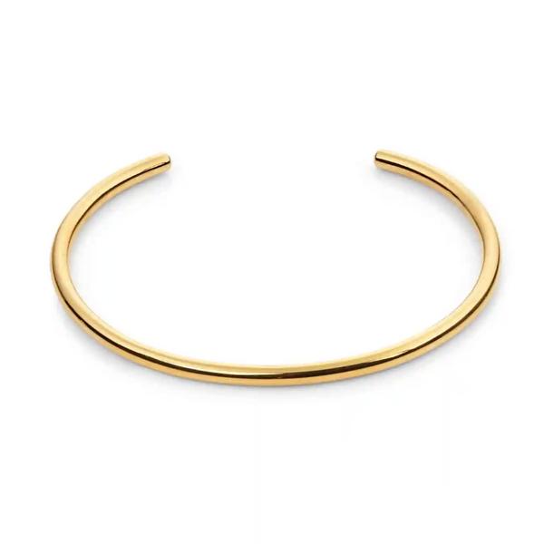 Nordic Muse Minimal Gold Cuff Bangle, Tarnish-Free Gold Plating