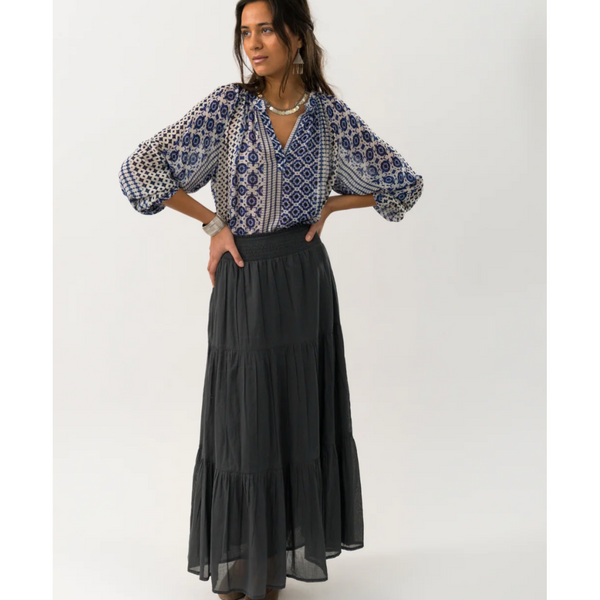 Lollys Laundry Diamond Maxi Skirt - Washed Black