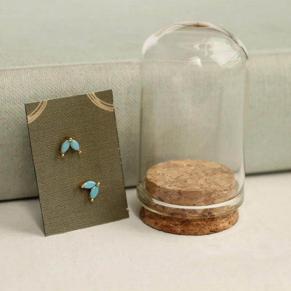 Silk Purse Sows Ear - Turquoise Petal Stud Earrings