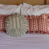 Tbco Cotton Cushion in Green Stripe