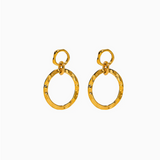 Consortium Linked Hoop Earrings - Hammered Gold