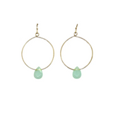 Isles & Stars Stone With Round Wire Earrings - Gold