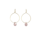 Isles & Stars Stone With Round Wire Earrings - Gold