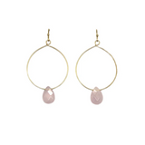 Isles & Stars Stone With Round Wire Earrings - Gold