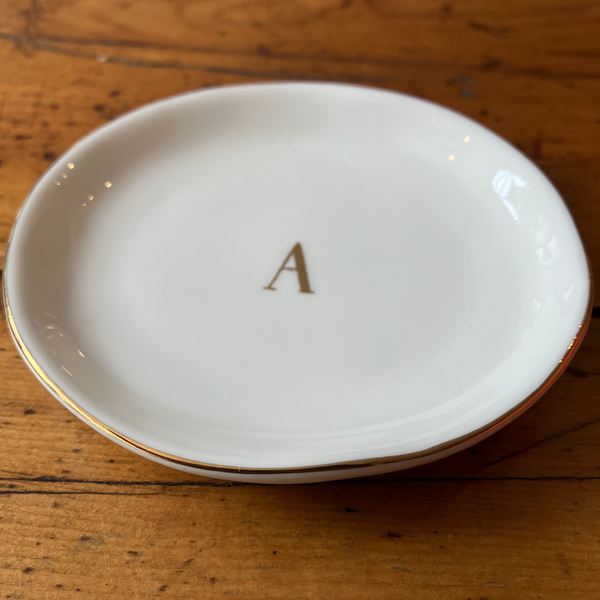 One & Eight Gold Letter Trinket Dish