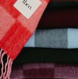 TBCO Recycled Wool Blanket - Burgundy and Blue Checkerboard