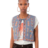 Lollys Laundry Ilsa Vest Dusty Blue