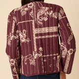 Nobody's Child Burgundy Floral Reversible Quilted Jacket