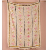 Ian Snow Rosaline Pink Flowers Embroidered Throw