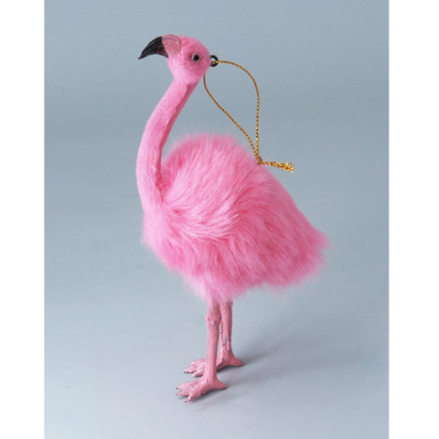 Pink Faux Fur Flamingo Decoration