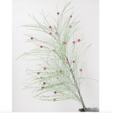 Frosted Fir & Red Berries Spray