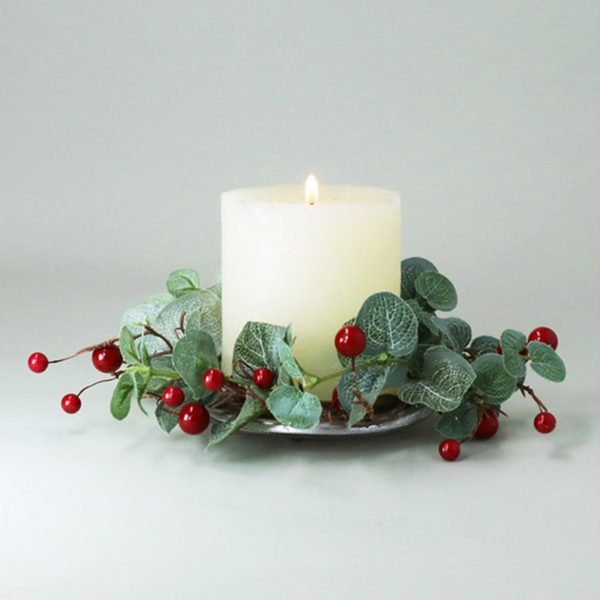 Eucalyptus/Red Berry Candle Ring
