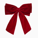 Red Velvet Clip On Bow - Large