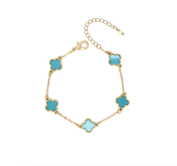 Isles & Stars Five Clover Gold Pendant Bracelet