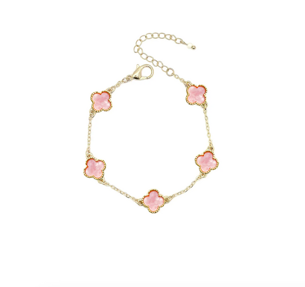 Isles & Stars Five Clover Gold Pendant Bracelet