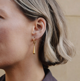 Nordic Muse Gold Elongated Drop Earrings, Waterproof