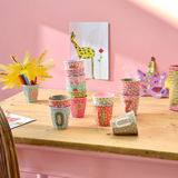 Rice Melamine Flower Alphabet Cups - A to Z