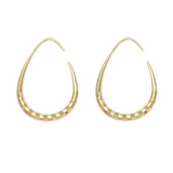 Isles & Stars Textured Oval Shape Brass Earrings - Silver or Gold