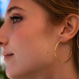 Amano Studio 1.5" Hammered Hoop Earrings