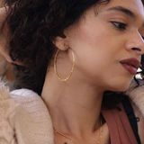 Amano Studio - 2" Hammered Hoop Earrings - Gold