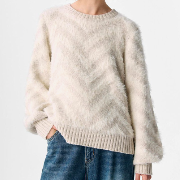 Object Knitted Pullover - White Sand 1