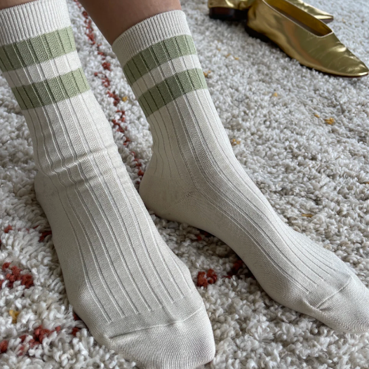 Le Bon Shoppe Her Varisty Socks - Guacamole 1