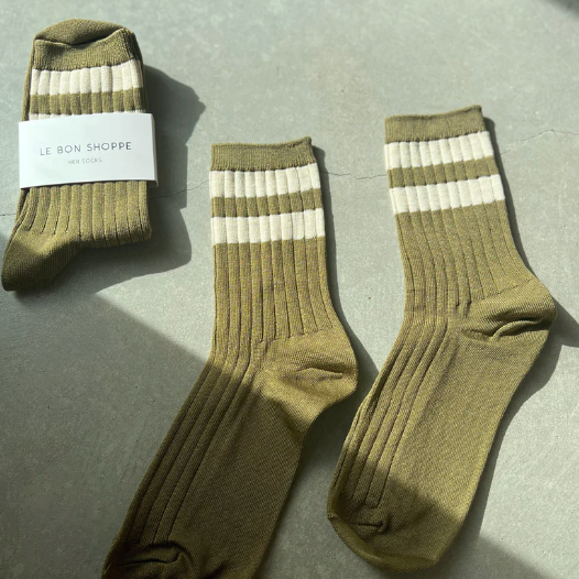 Le Bon Shoppe Her Varsity Socks - Fern