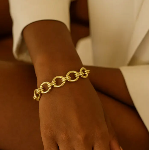 Gold Lunar Chain Link Bracelet - Waterproof