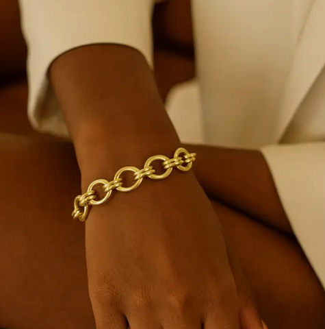 Gold Lunar Chain Link Bracelet - Waterproof