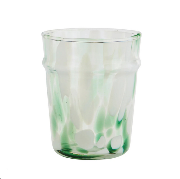 Madam Stoltz Coloured Drinking Glass - Green, White, Clear