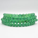 Semi Precious Gemstone Round Beaded Bracelet - Green Agate