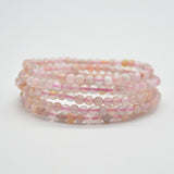 Semi Precious Gemstone Round Beaded Bracelet - Natural Flower Agate