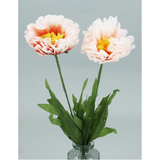 Set of 2 Ornaments Pastel Peonies Flowers