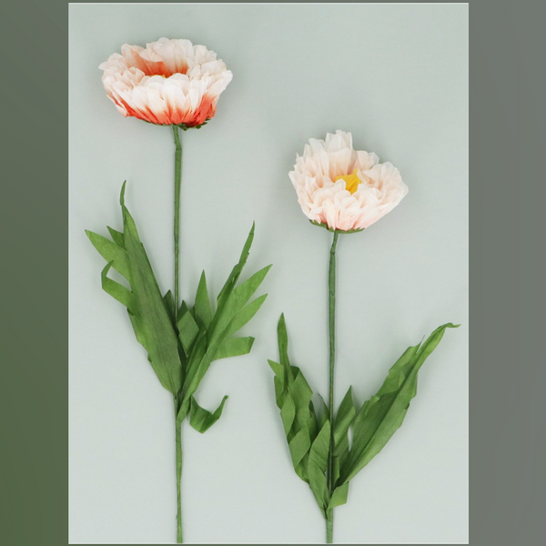 Set of 2 Ornaments Pastel Peonies