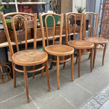 Set of 4 Vintage Bentwood Chairs Side