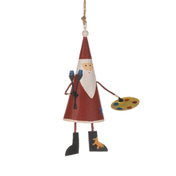 Shoeless Joe Artist Santa Decoration