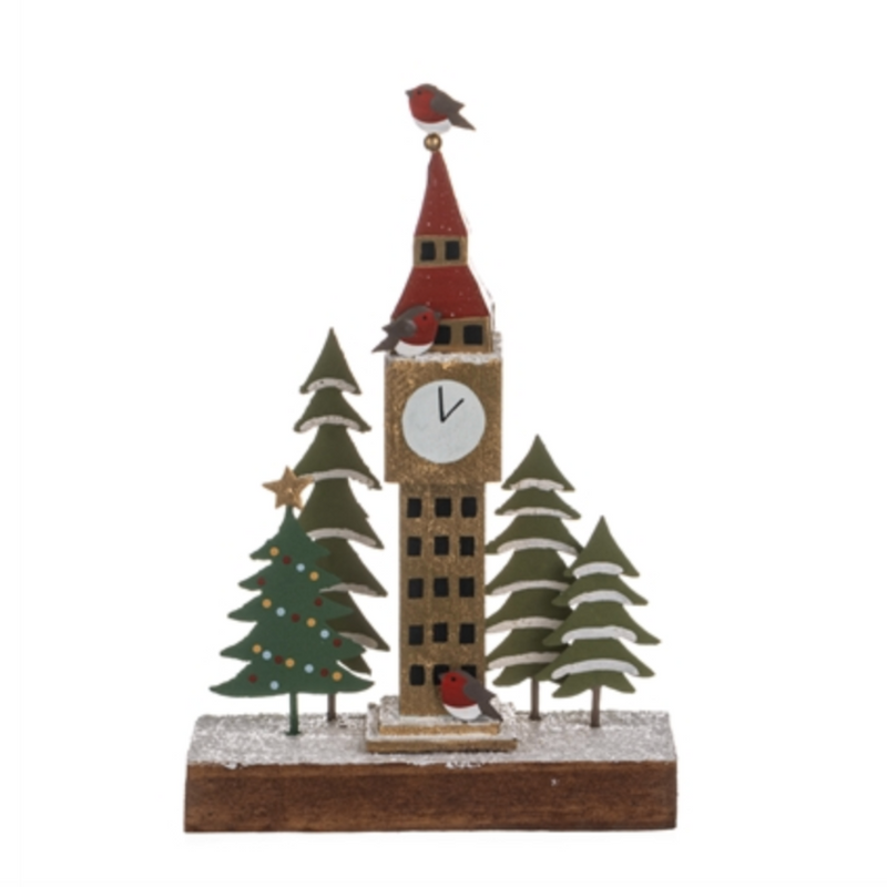Shoeless Joe Big Ben Christmas Tree Scene